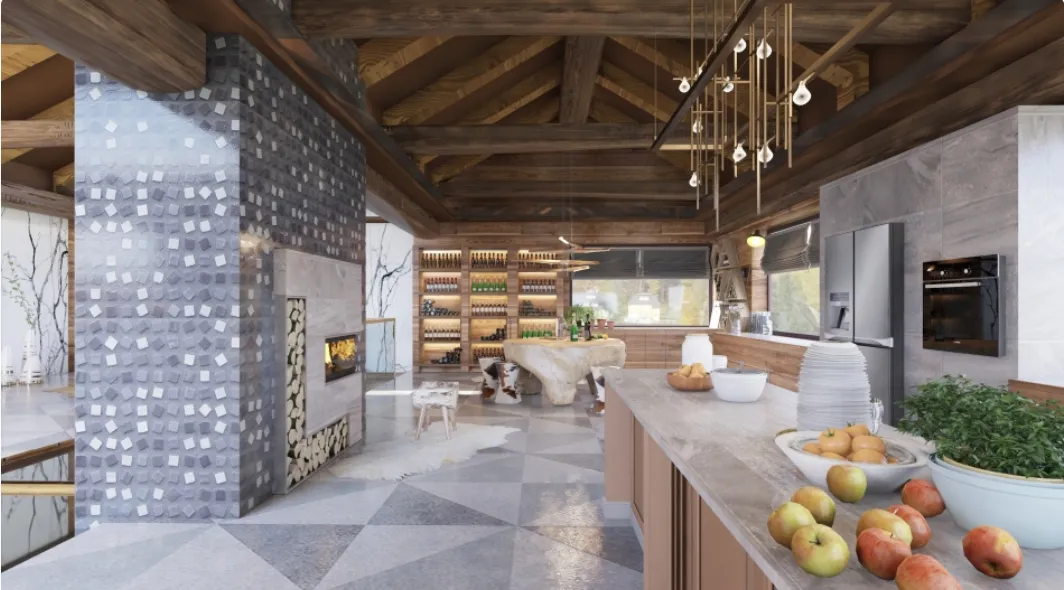 interior design chalet kitchen
