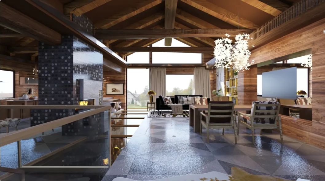 interior design chalet living room