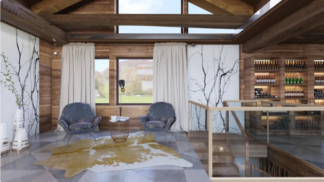 interior design chalet bar