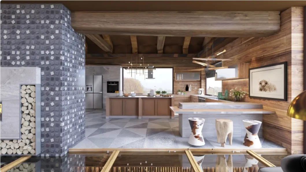 interior design chalet kitchen