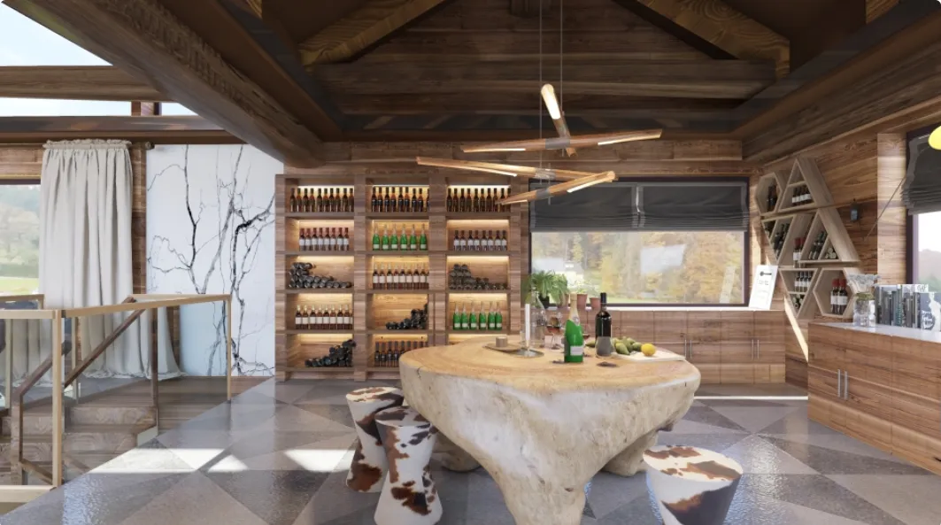 interior design chalet bar