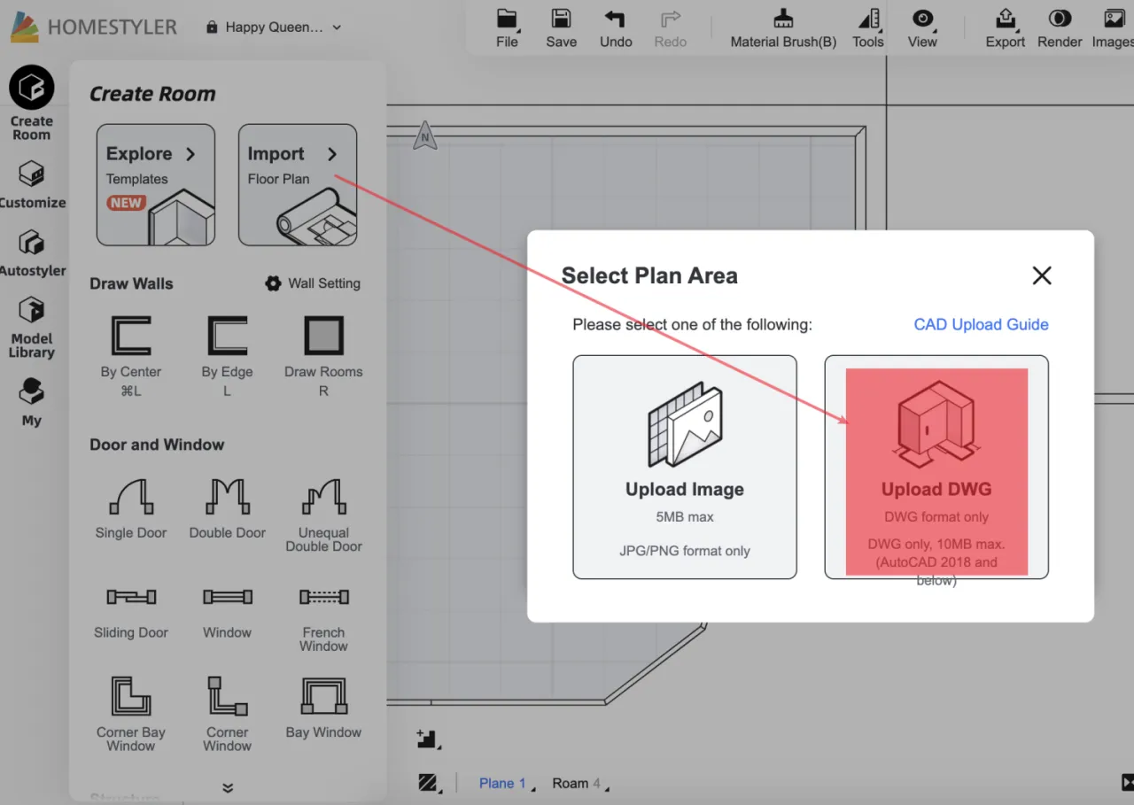 Add import tips for uploading CAD files as floor  plan-Contest&Activity-Homestyler Forum